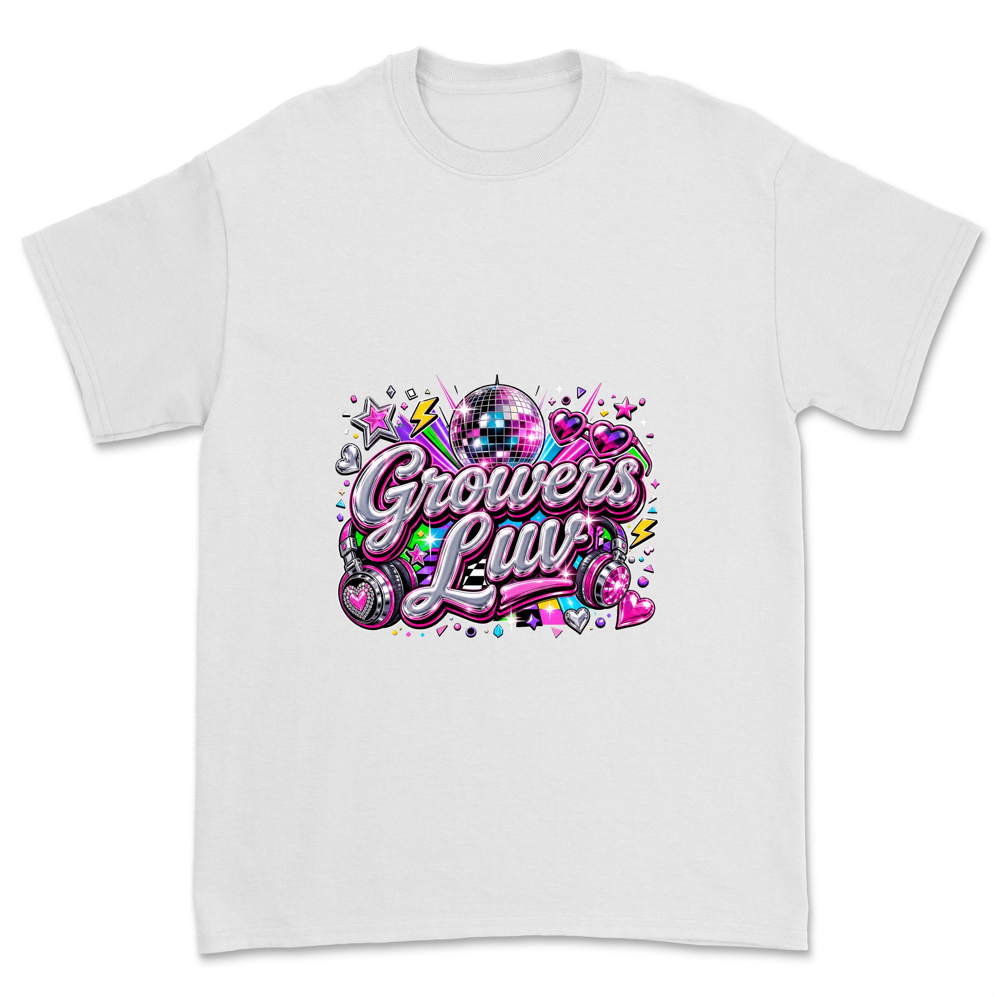 Disco Party Youth Graphic Tee in White