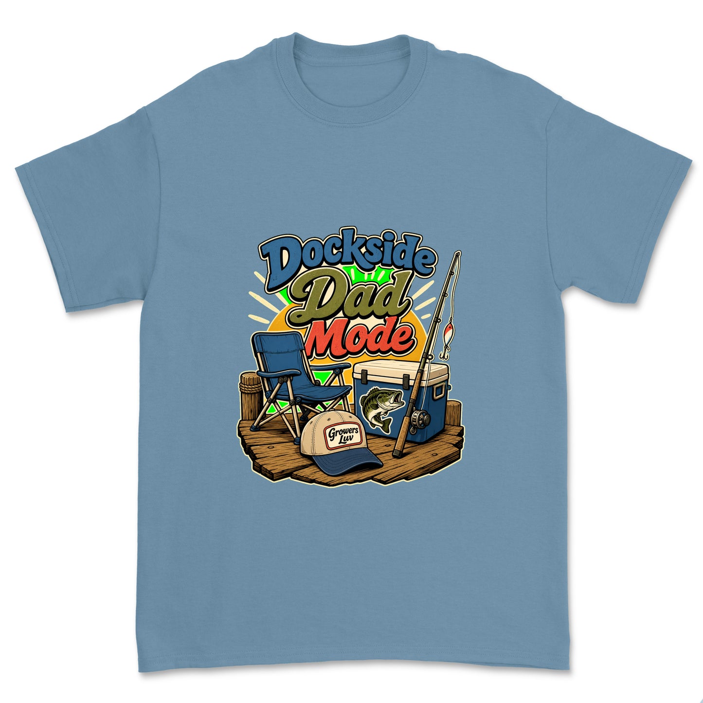 Dockside Dad Mode Men's Gildan Graphic Tee in Stone