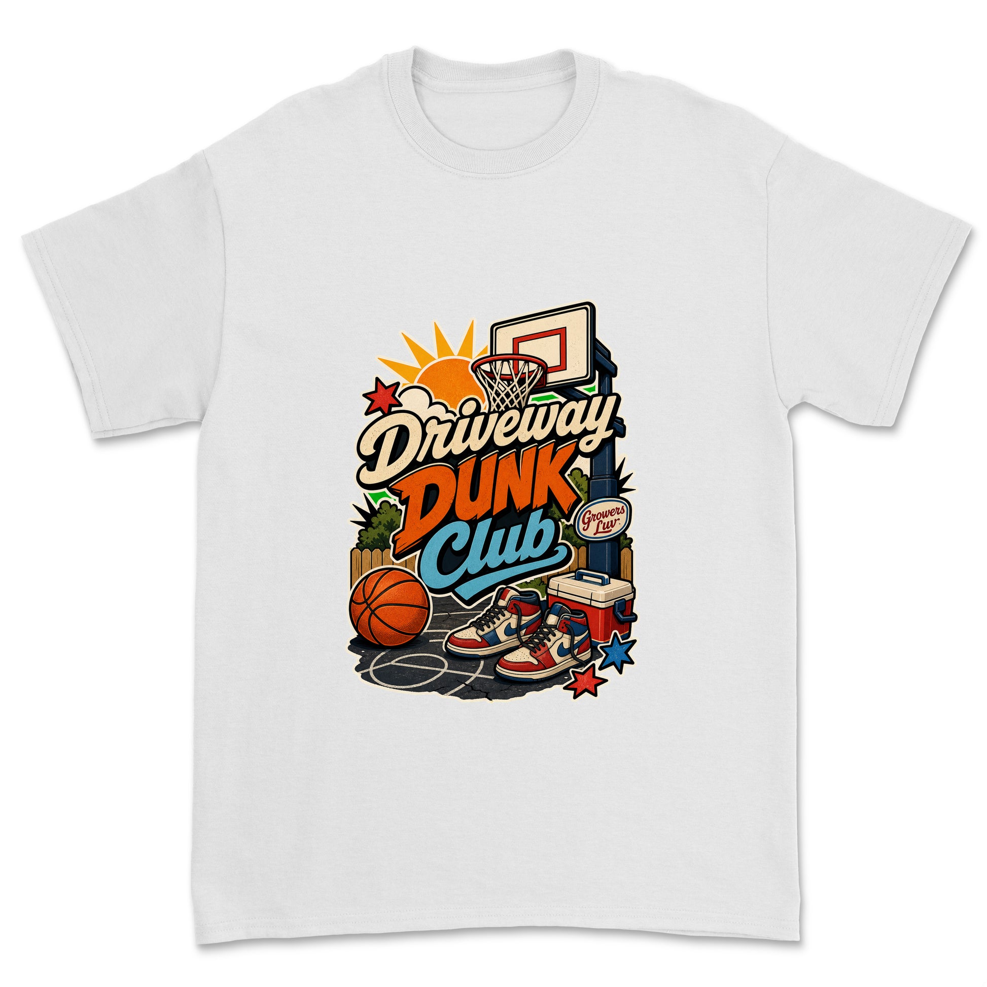 Driveway Dunk Club Men's Gildan Graphic Tee in White