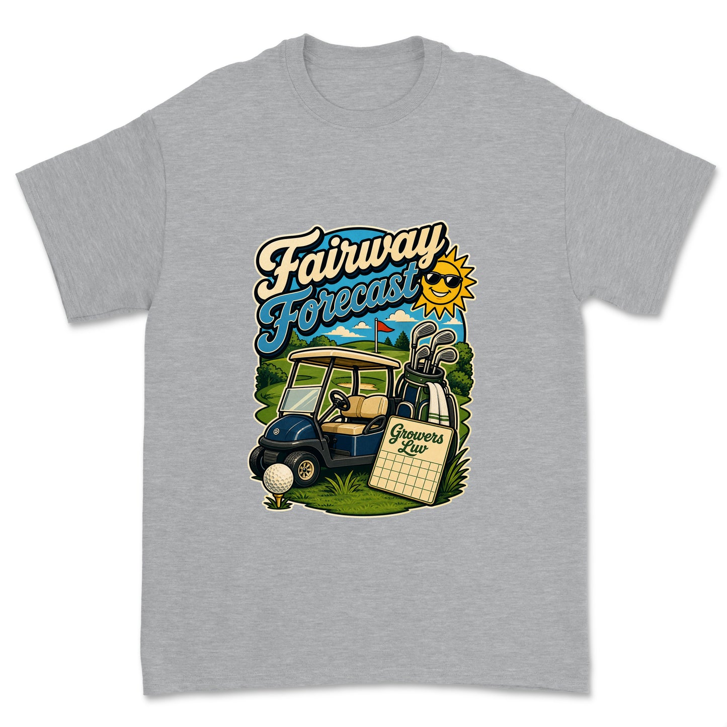 Fairway Forecast Men's Gildan Graphic Tee in Sport Grey Heather