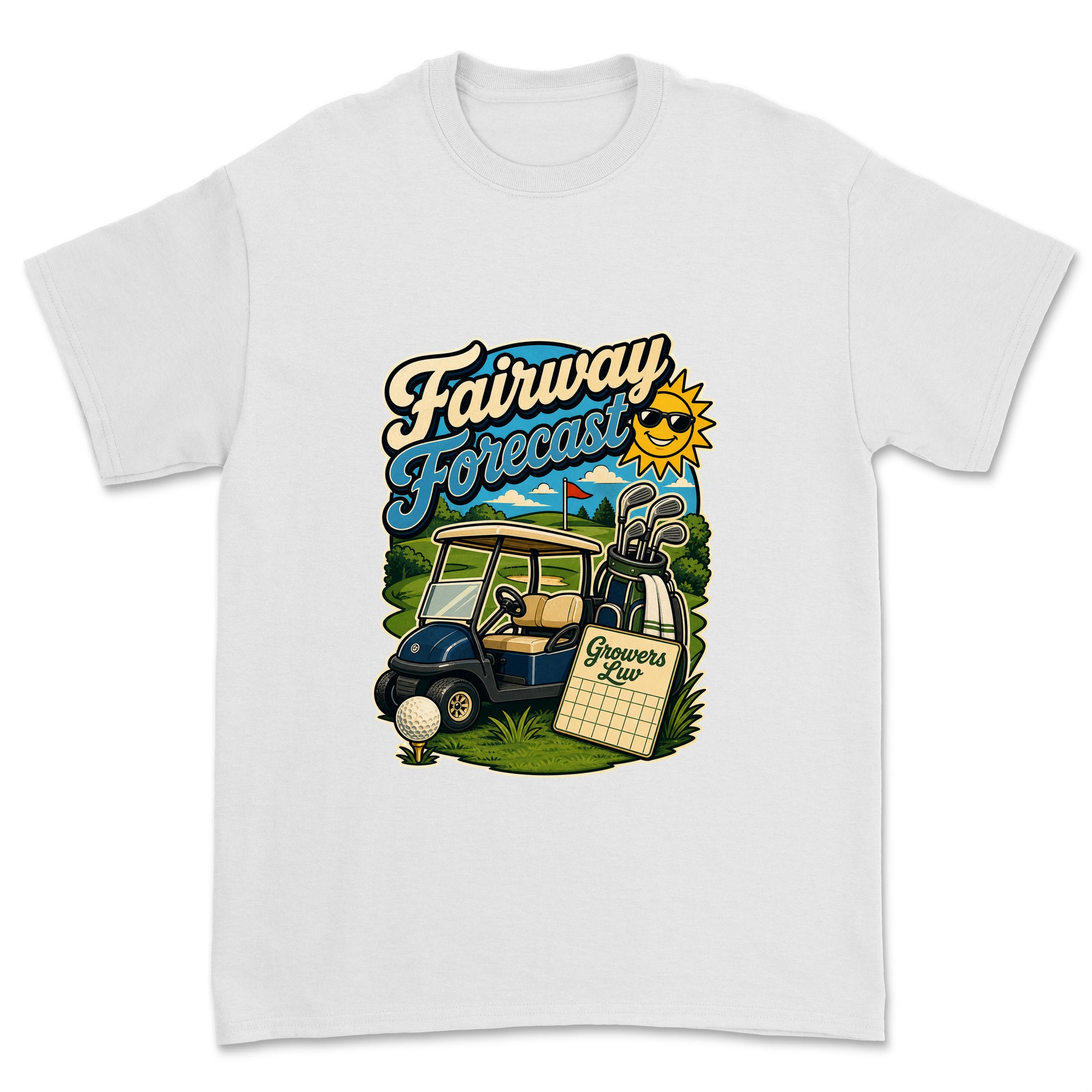 Fairway Forecast Men's Gildan Graphic Tee in White
