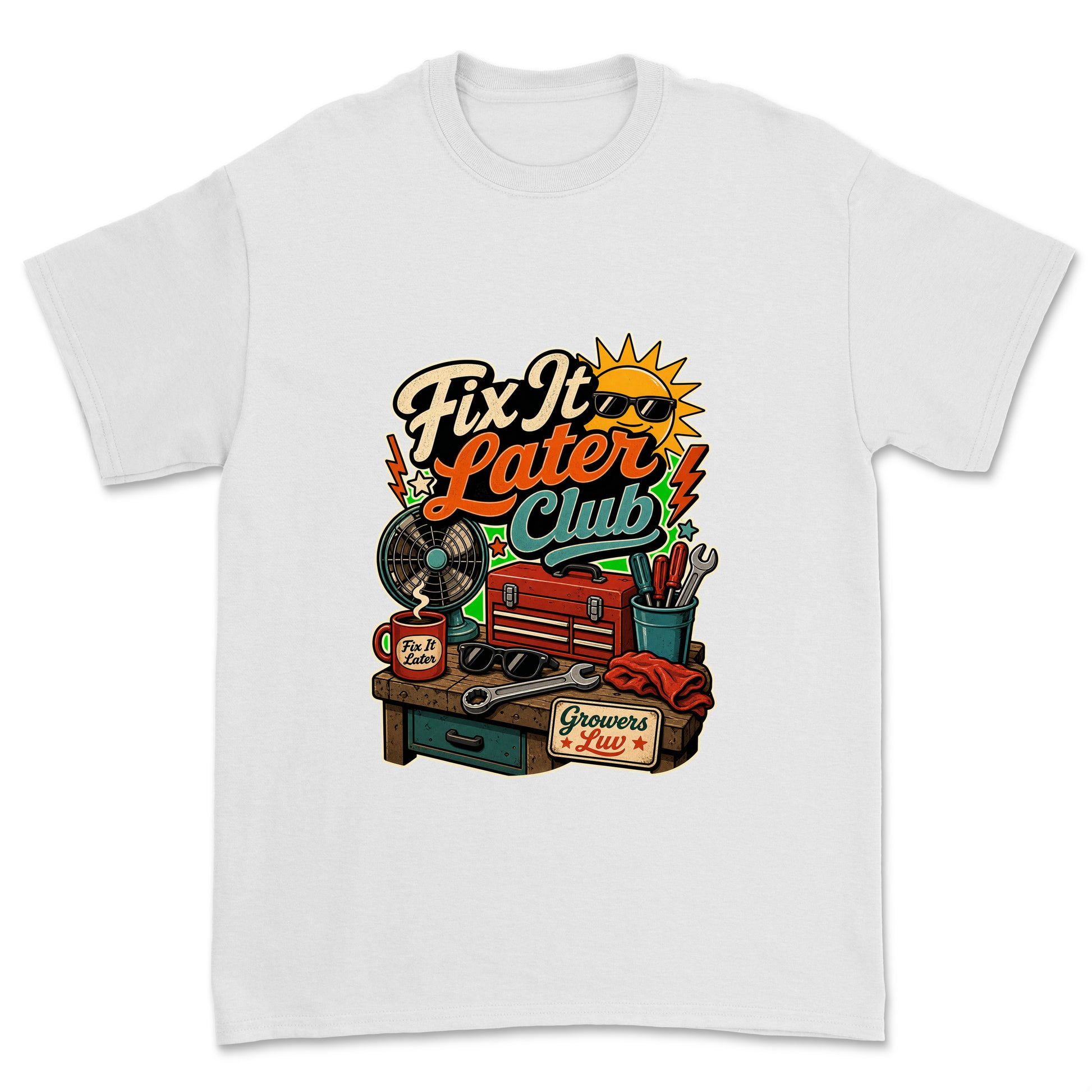 Fix It Later Club Men's Gildan Graphic Tee in White