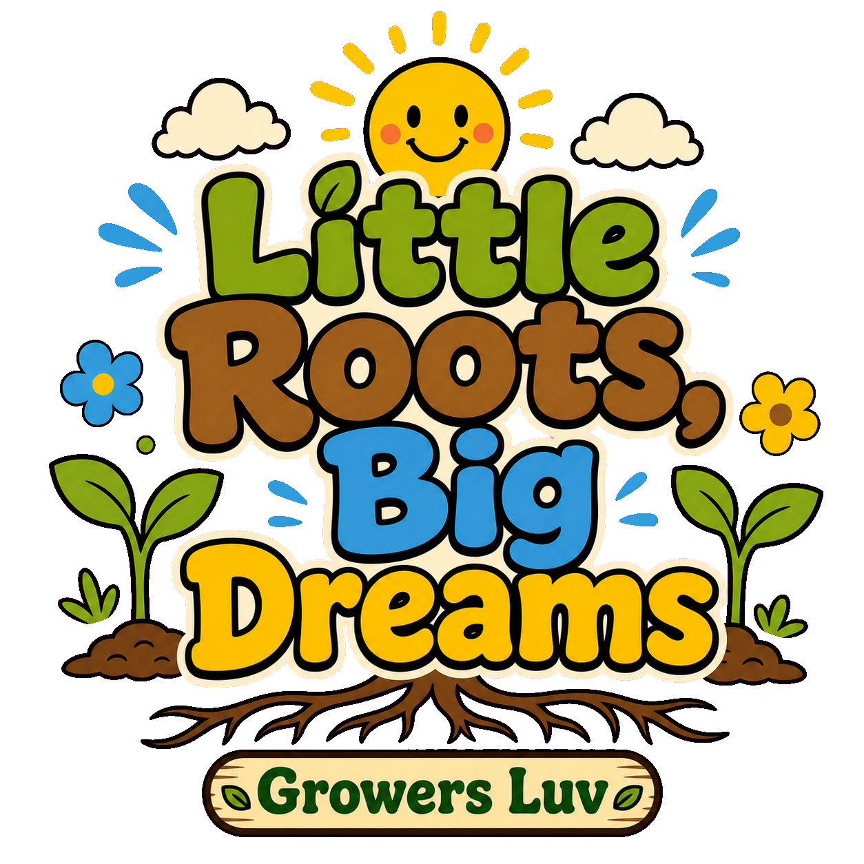 Little Roots Big Dreams V2 Youth Graphic Tee artwork detail