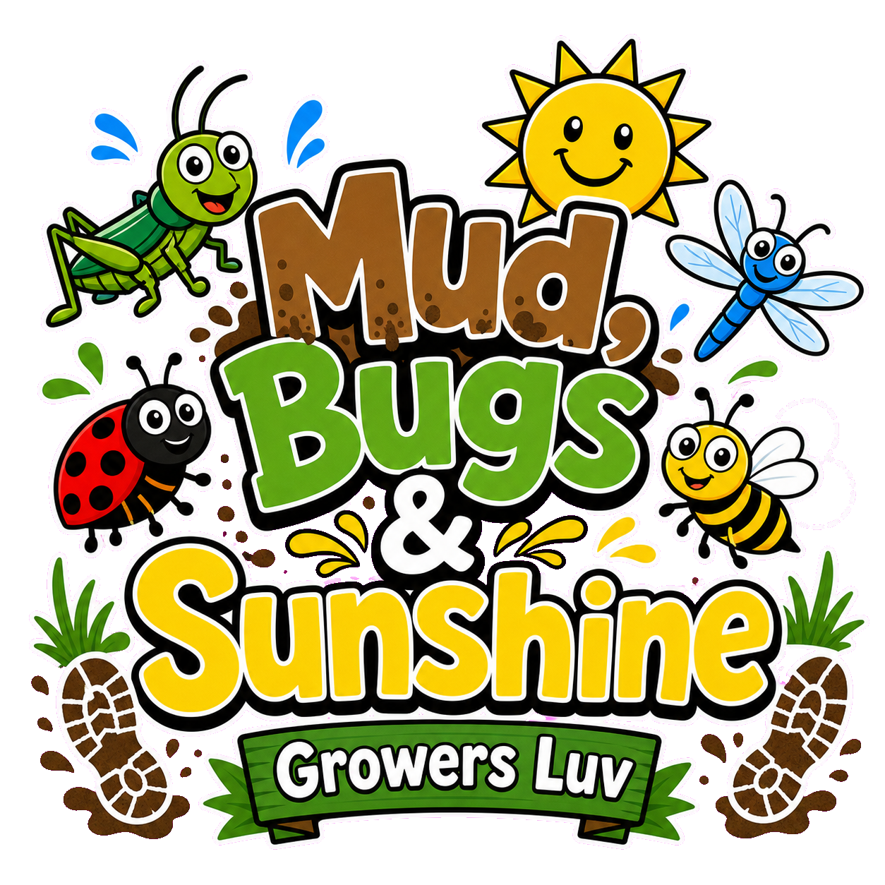 Mud Bugs Sunshine V2 Youth Graphic Tee artwork detail