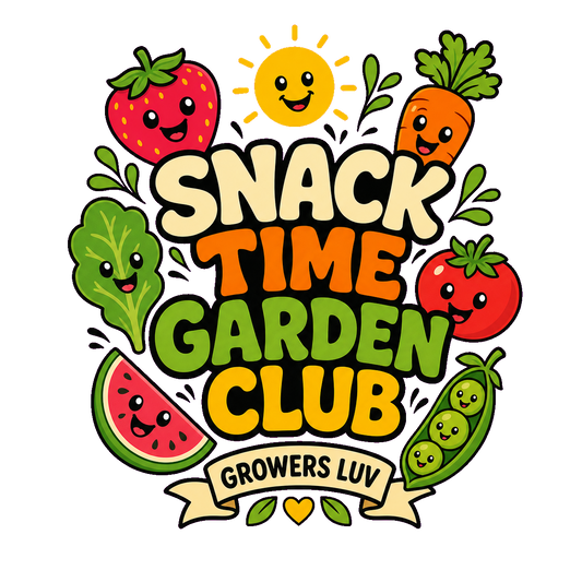 Snack Time Garden Club Large Natural Tote Bag artwork detail