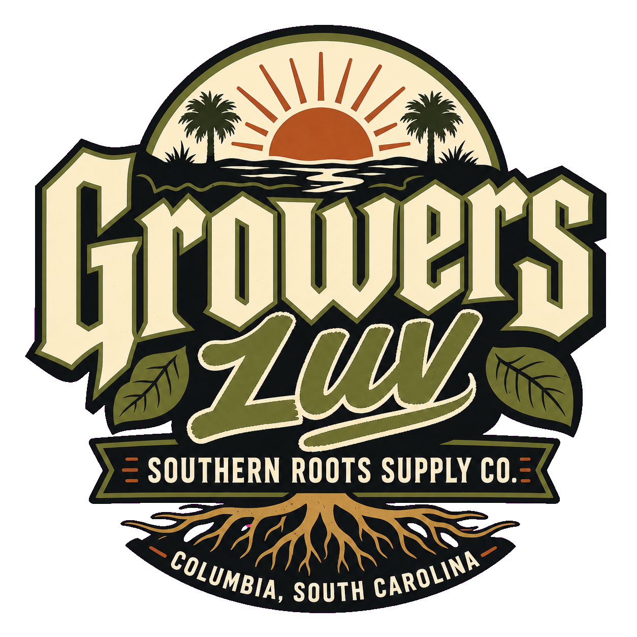Southern Roots Supply Co Men's Gildan Graphic Tee artwork detail