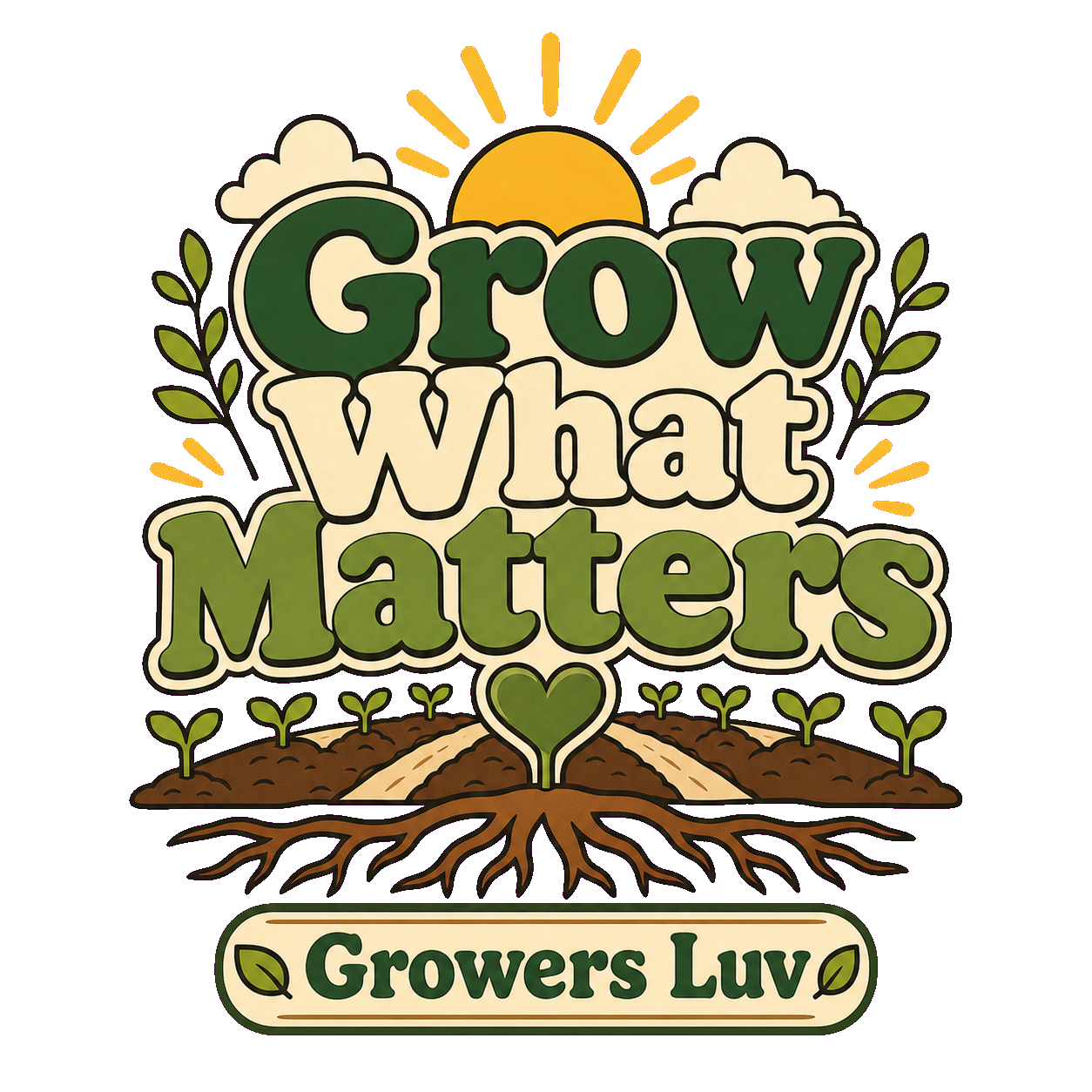 Grow What Matters Men's Gildan Graphic Tee artwork detail