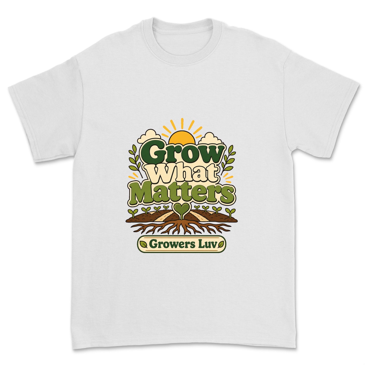 Grow What Matters Men's Gildan Graphic Tee in White