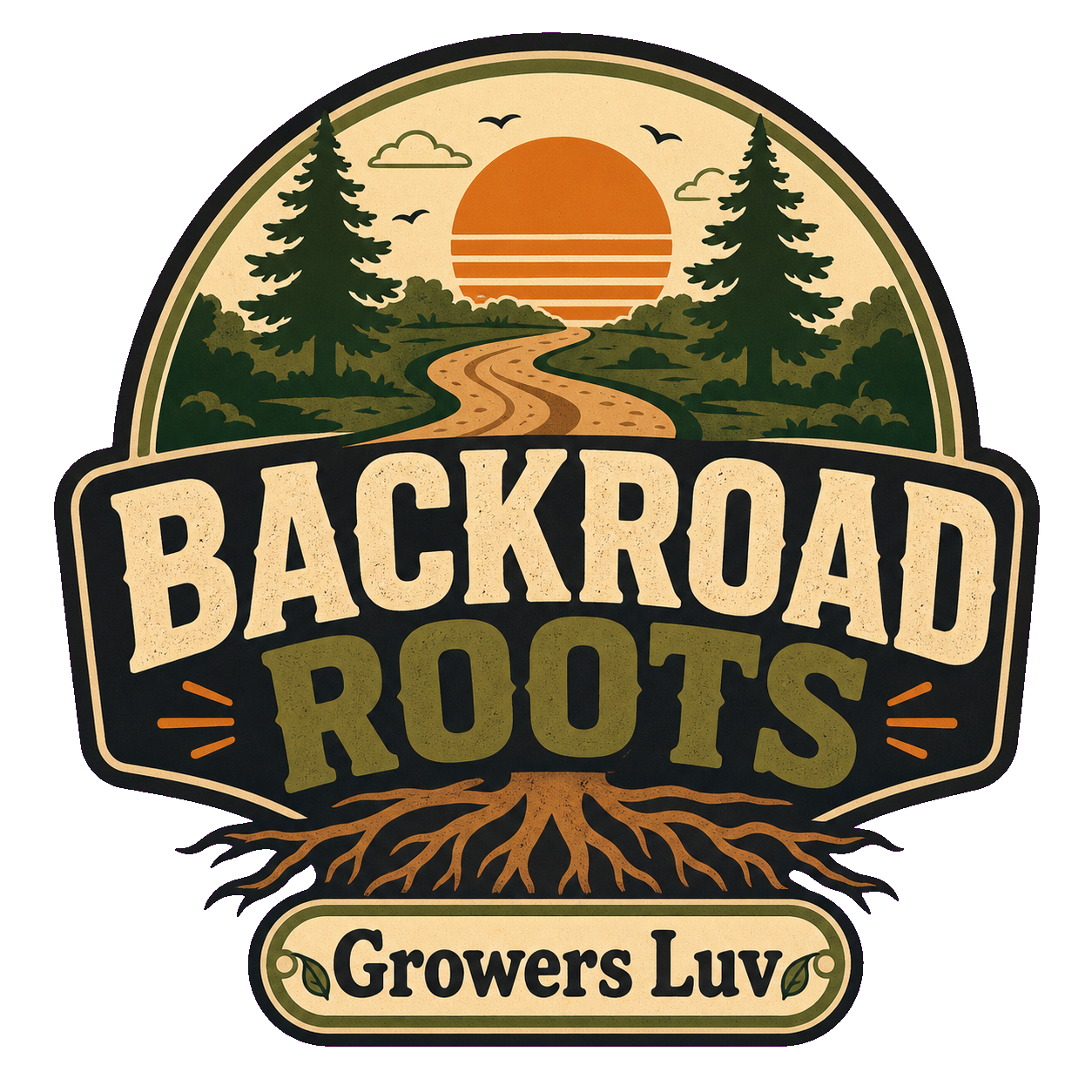 Backroad Roots Men's Gildan Graphic Tee artwork detail