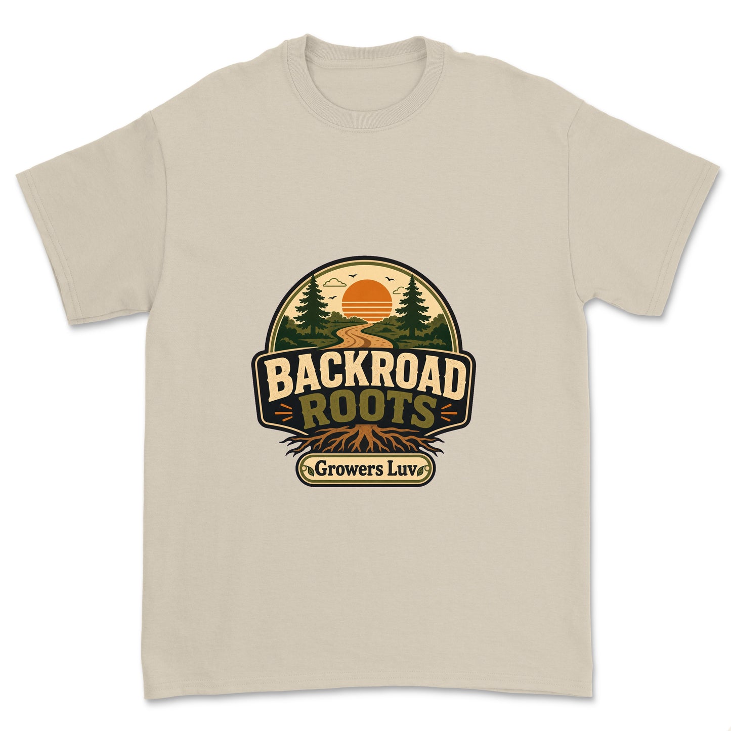 Backroad Roots Men's Gildan Graphic Tee in Sand