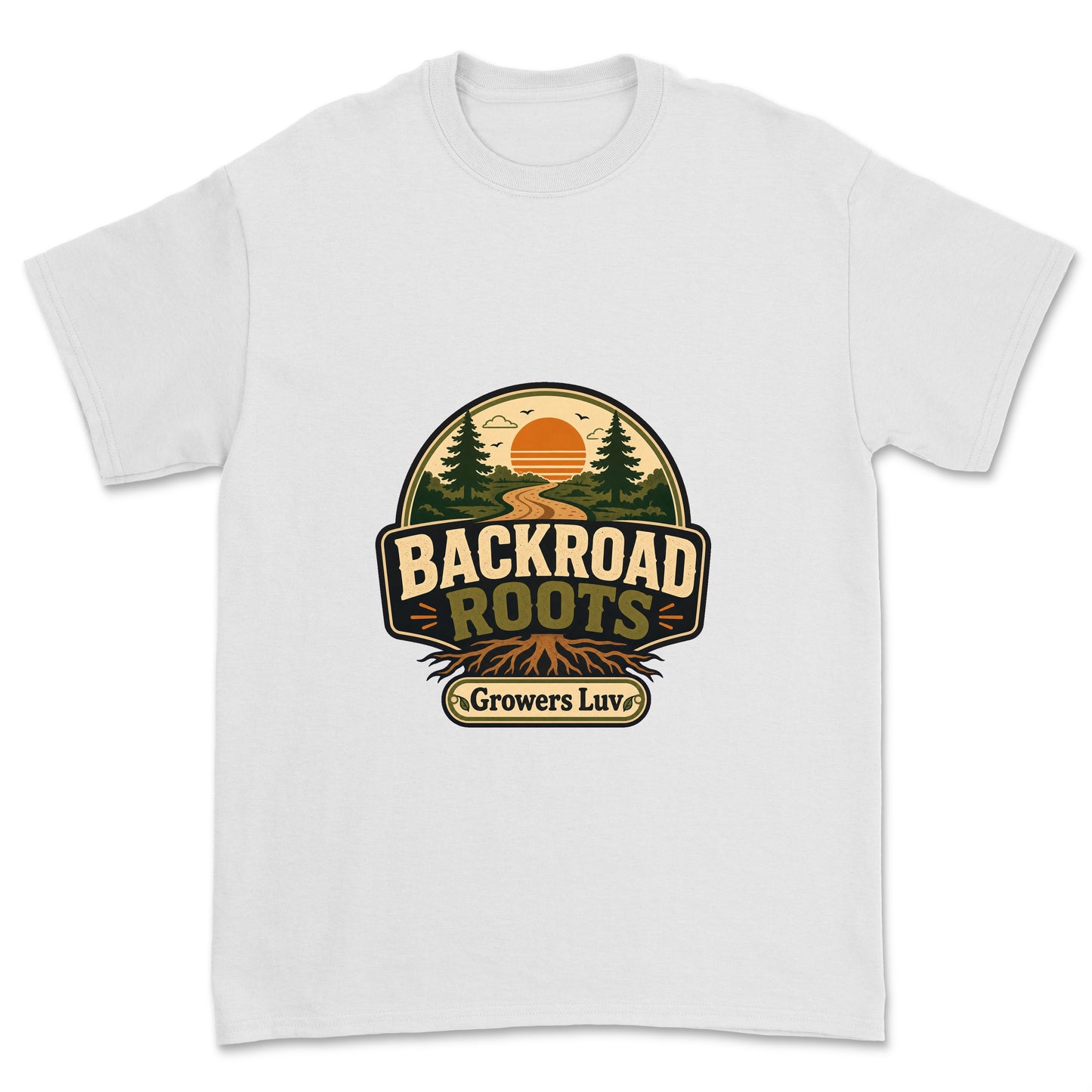 Backroad Roots Men's Gildan Graphic Tee in White