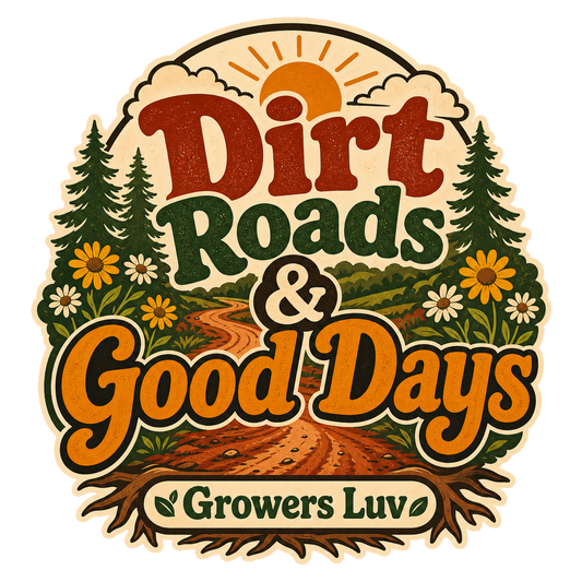 Dirt Roads Good Days Large Natural Tote Bag artwork detail