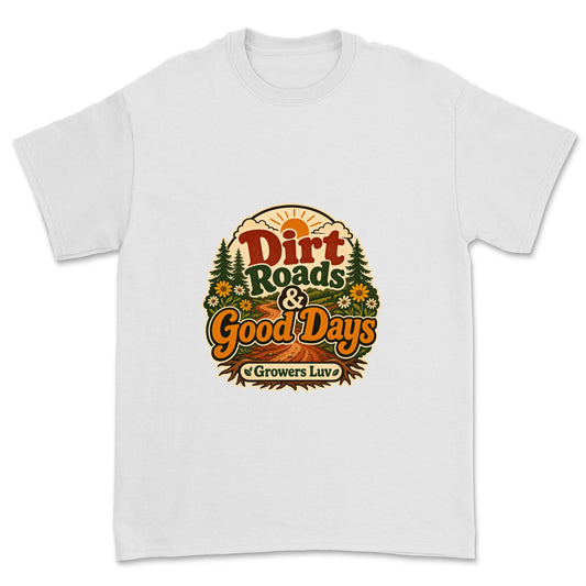 Dirt Roads Good Days Men's Gildan Graphic Tee in White