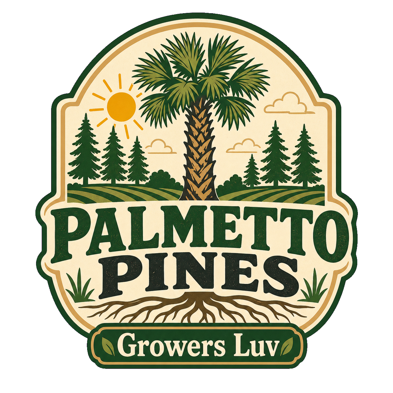 Palmetto Pines Men's Gildan Graphic Tee artwork detail