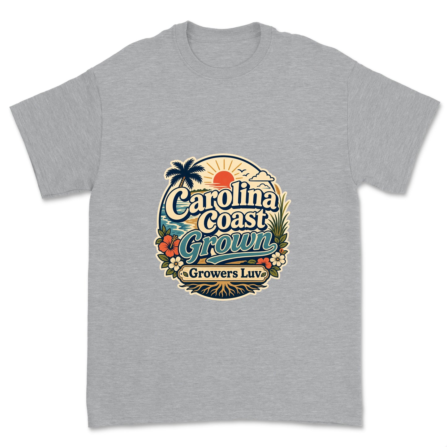 Carolina Coast Grown Men's Gildan Graphic Tee in Sport Grey Heather