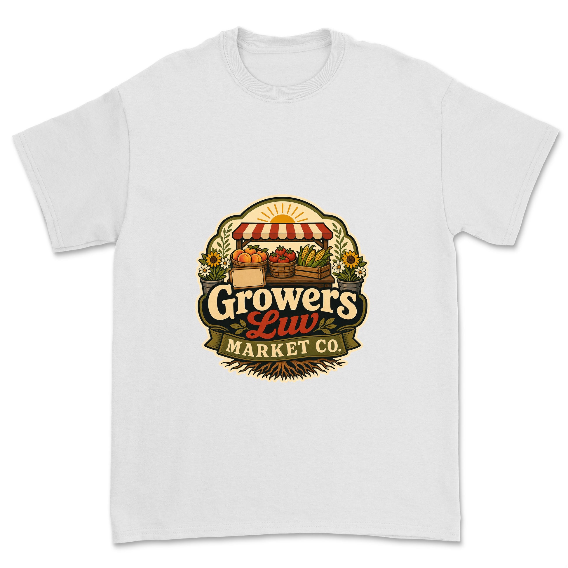 Growers Luv Market Co Men's Gildan Graphic Tee in White