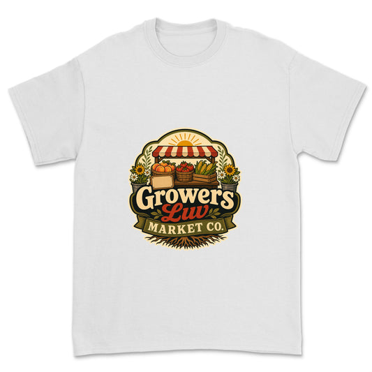 Growers Luv Market Co Men's Gildan Graphic Tee in White