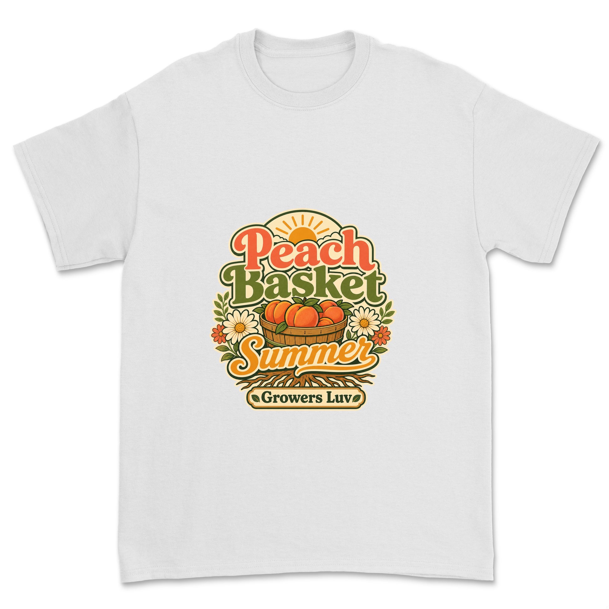 Peach Basket Summer Men's Gildan Graphic Tee in White