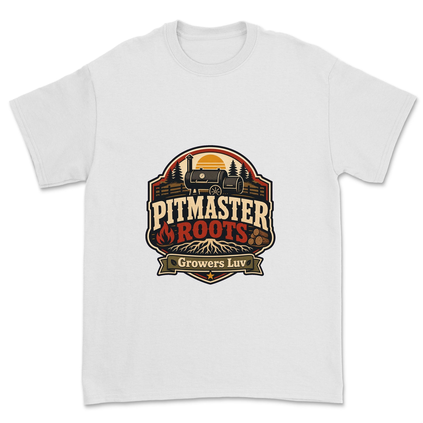 Pitmaster Roots Men's Gildan Graphic Tee in White