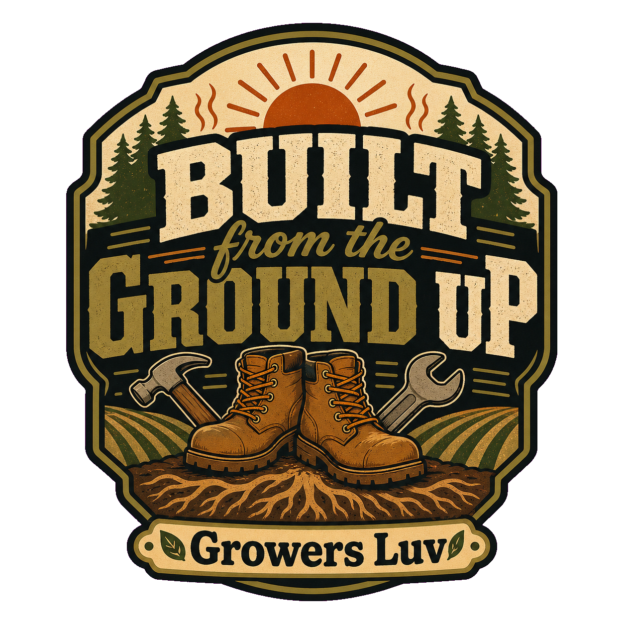Built From The Ground Up Men's Gildan Graphic Tee artwork detail