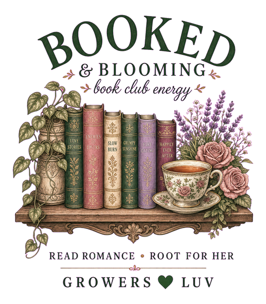 Booked And Blooming Large Natural Tote Bag artwork detail