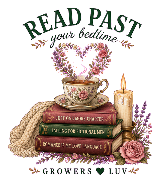 Read Past Your Bedtime Large Natural Tote Bag artwork detail