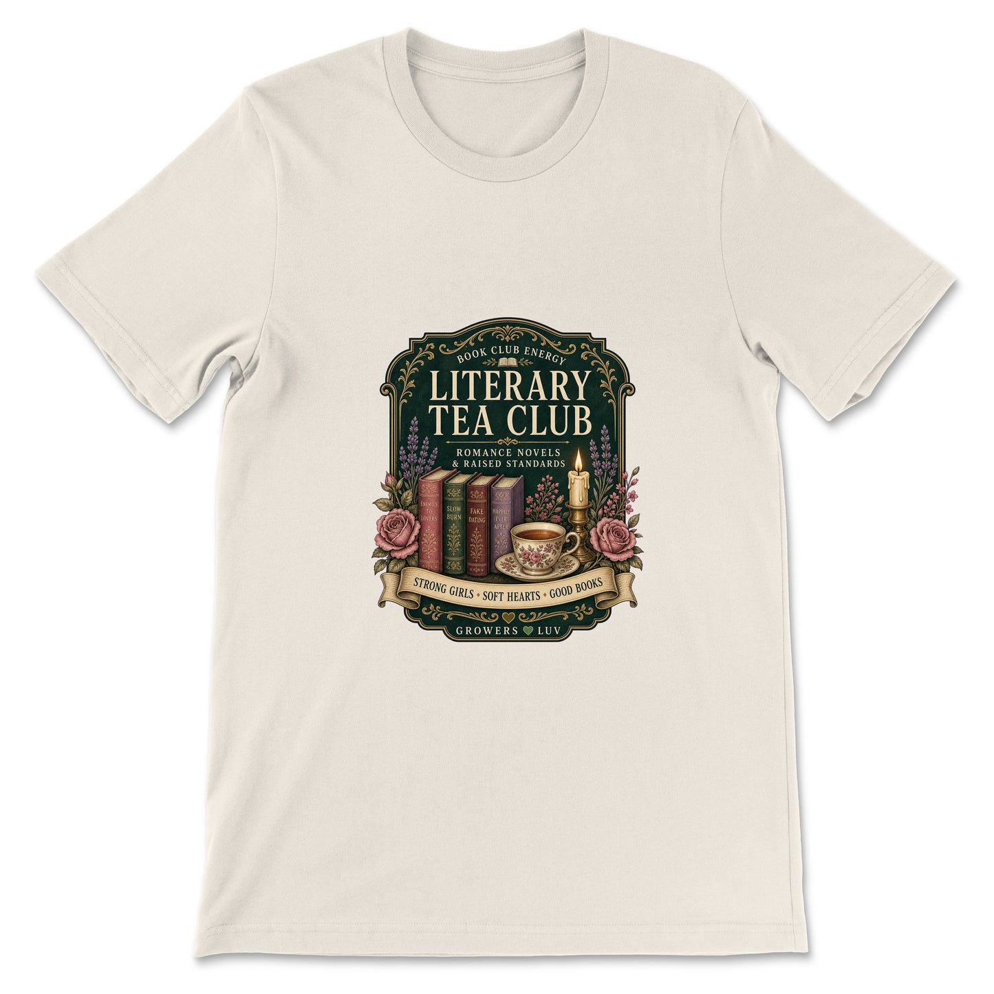 Literary Tea Club Women's Bella Canvas Graphic Tee in Natural