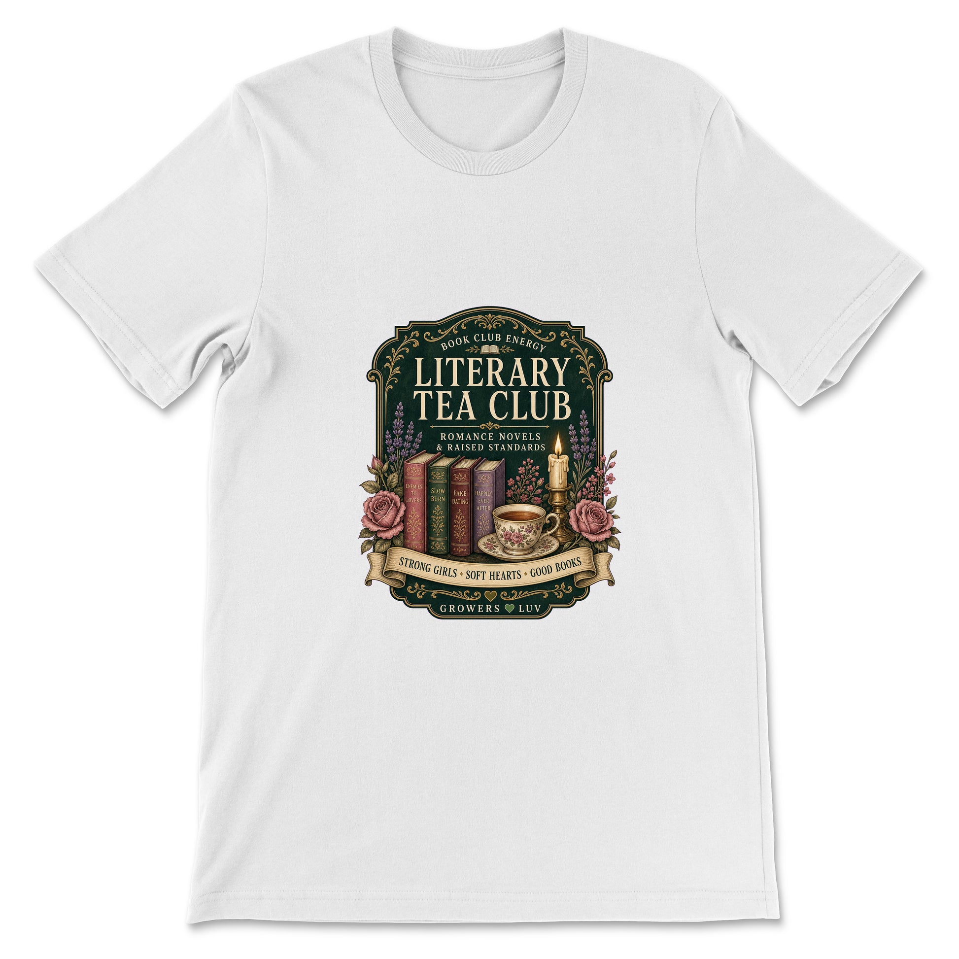 Literary Tea Club Women's Bella Canvas Graphic Tee in White