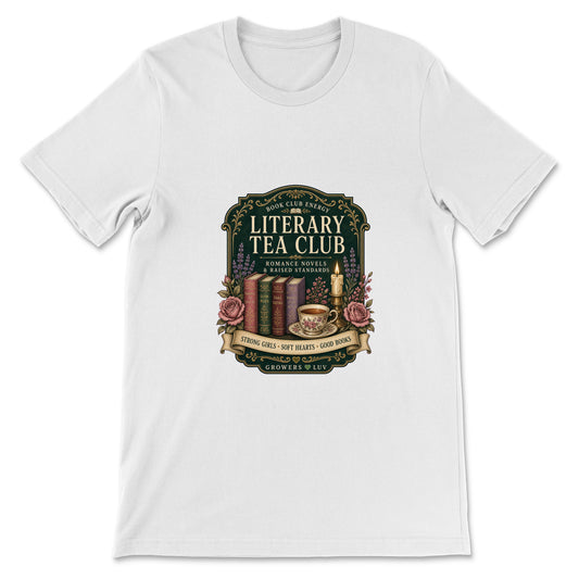 Literary Tea Club Women's Bella Canvas Graphic Tee in White