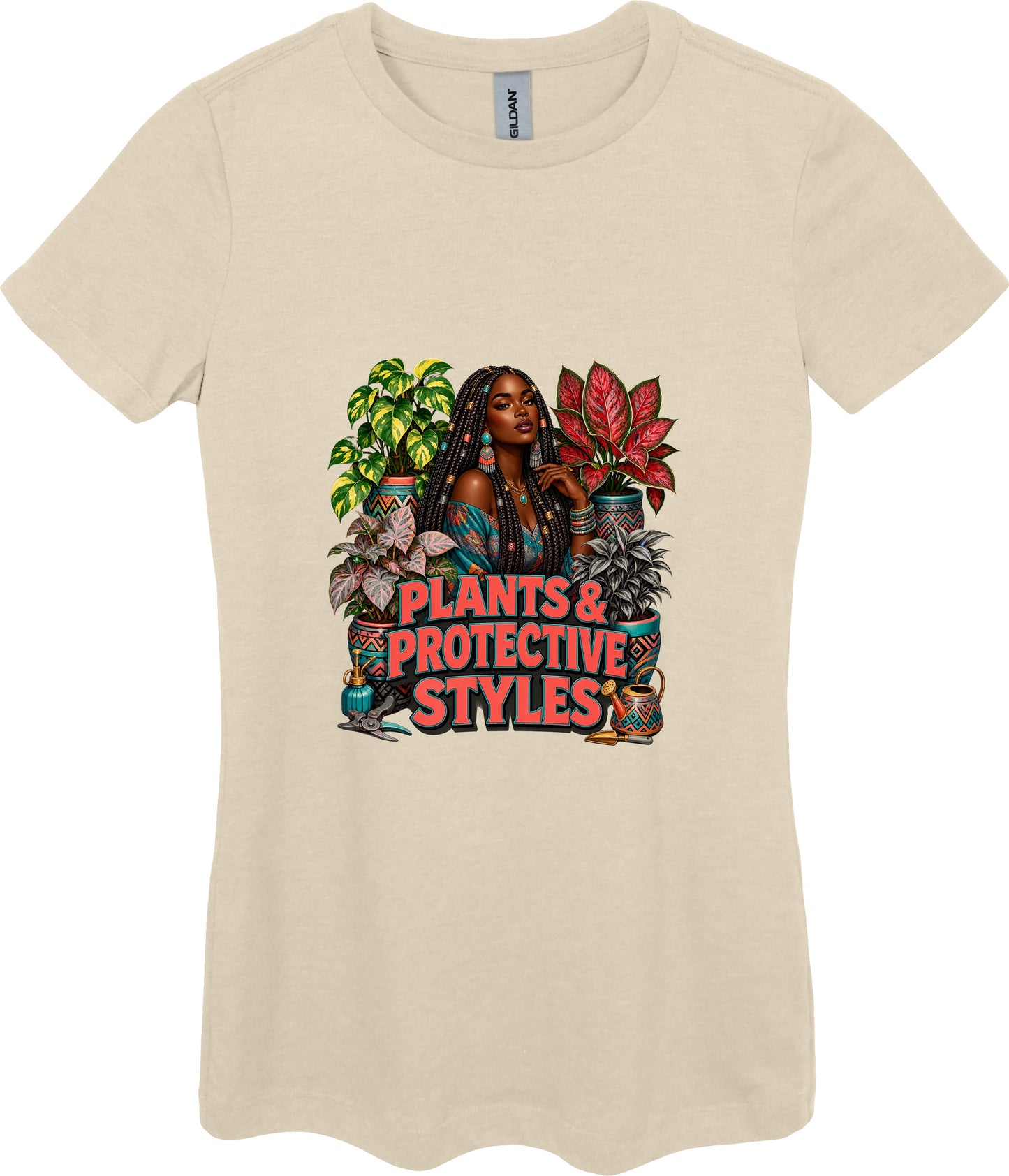 Plants & Protective Styles Women's Plant Lover Graphic Tee in Sand