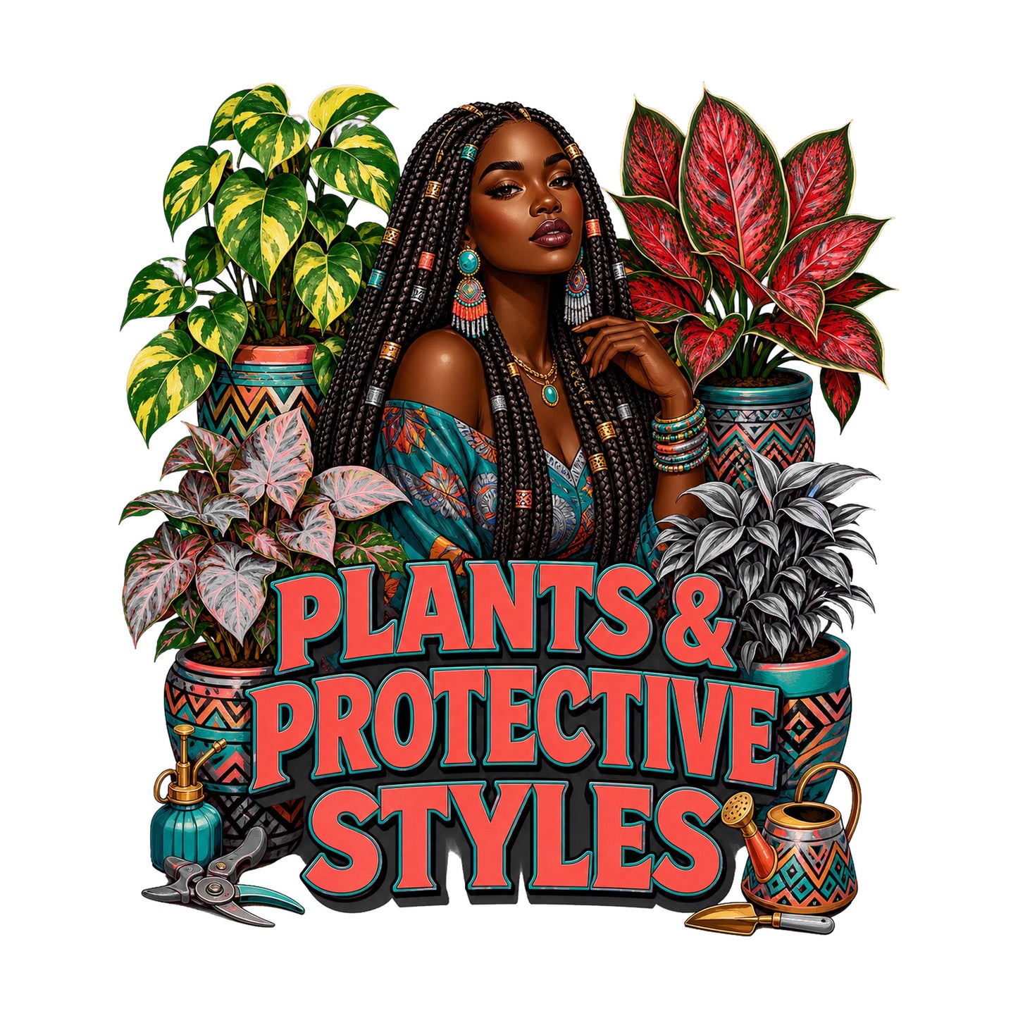 Plants & Protective Styles Women's Plant Lover Graphic Tee artwork detail