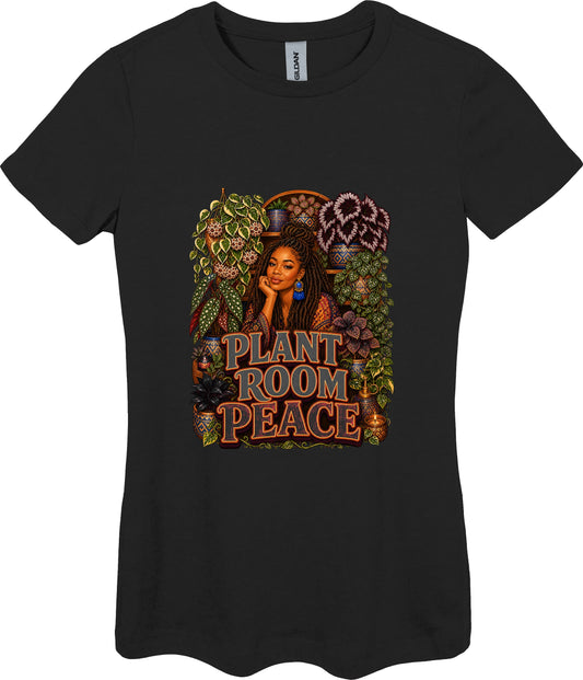 Plant Room Peace Women's Plant Lover Graphic Tee in Black