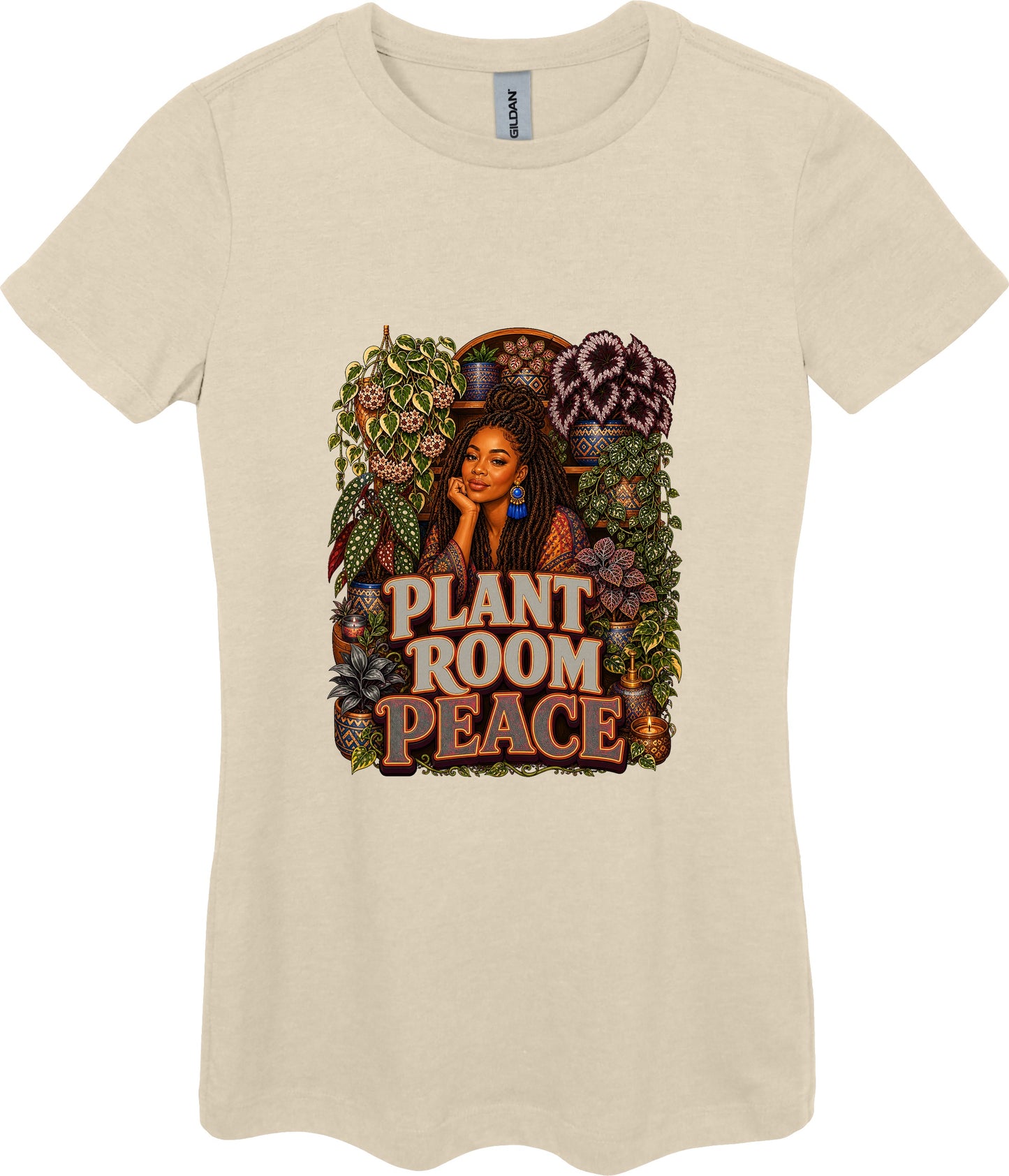 Plant Room Peace Women's Plant Lover Graphic Tee in Sand