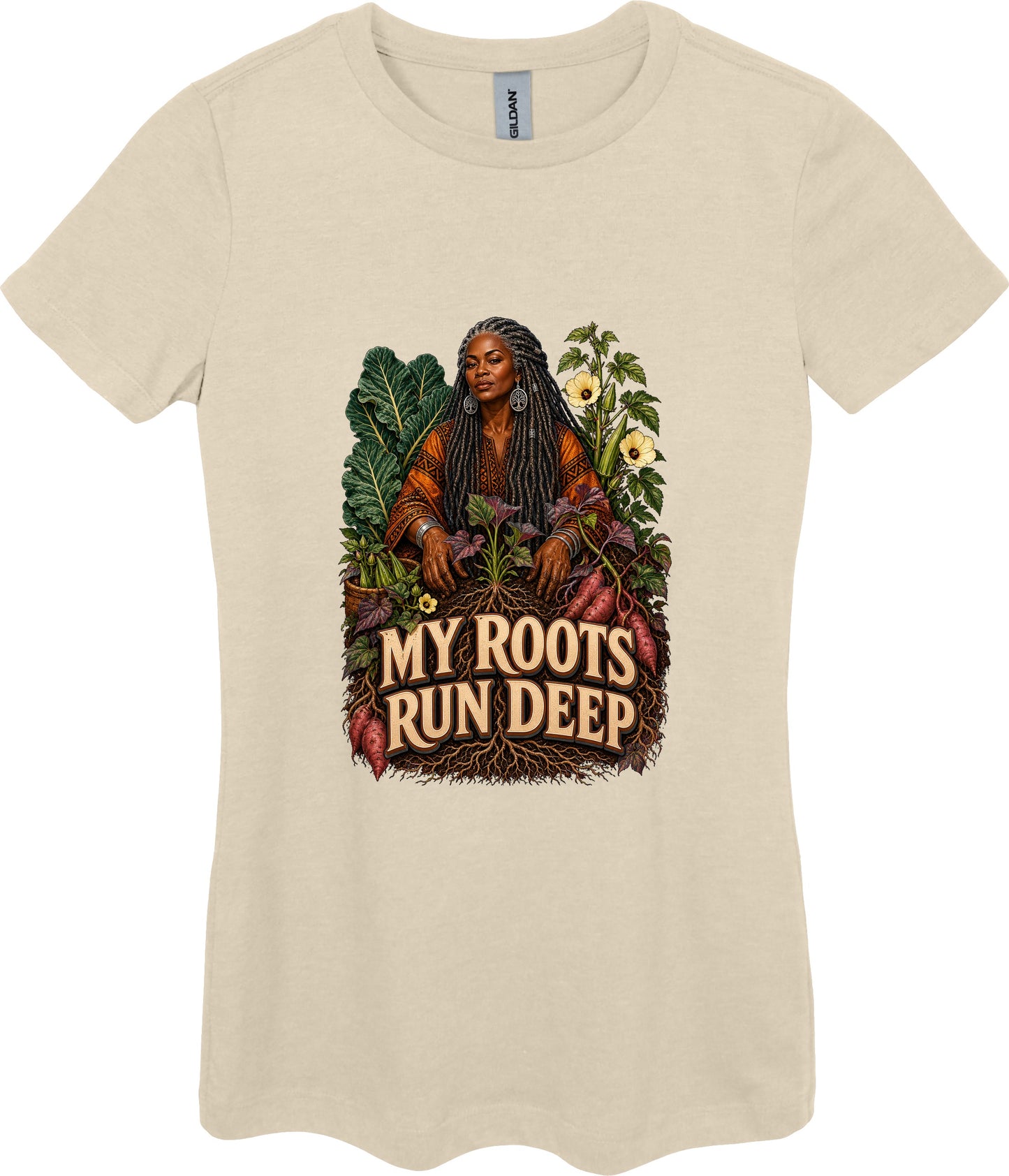 My Roots Run Deep Women's Plant Lover Graphic Tee in Sand
