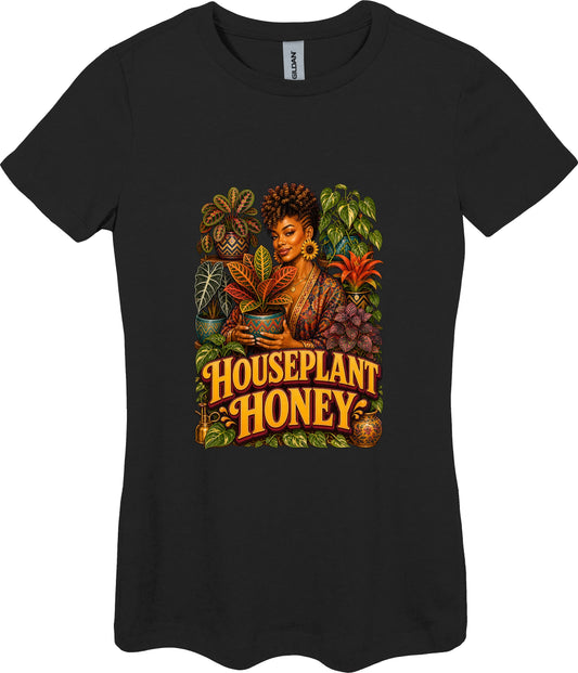 Houseplant Honey Women's Plant Lover Graphic Tee in Black