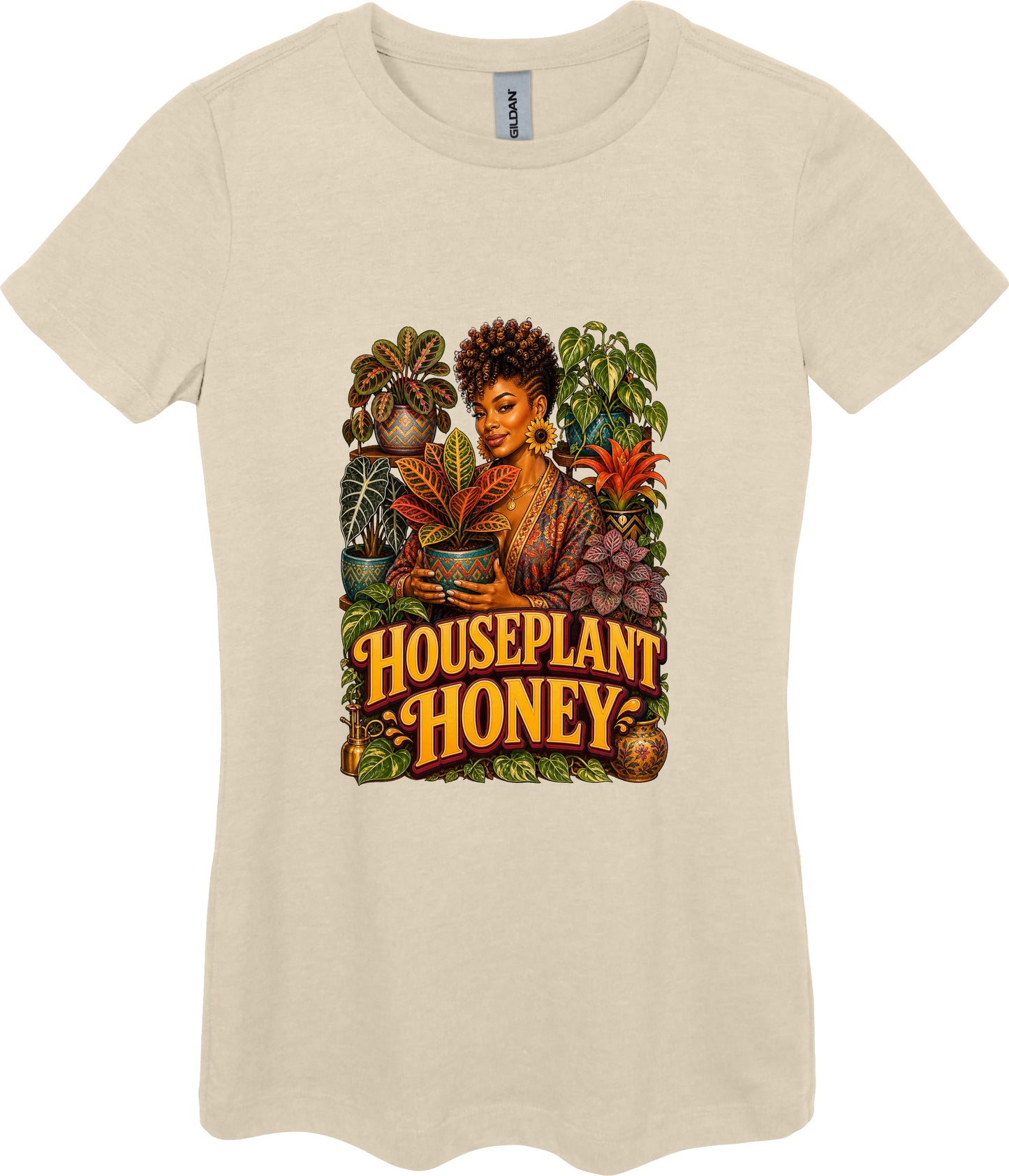 Houseplant Honey Women's Plant Lover Graphic Tee in Sand