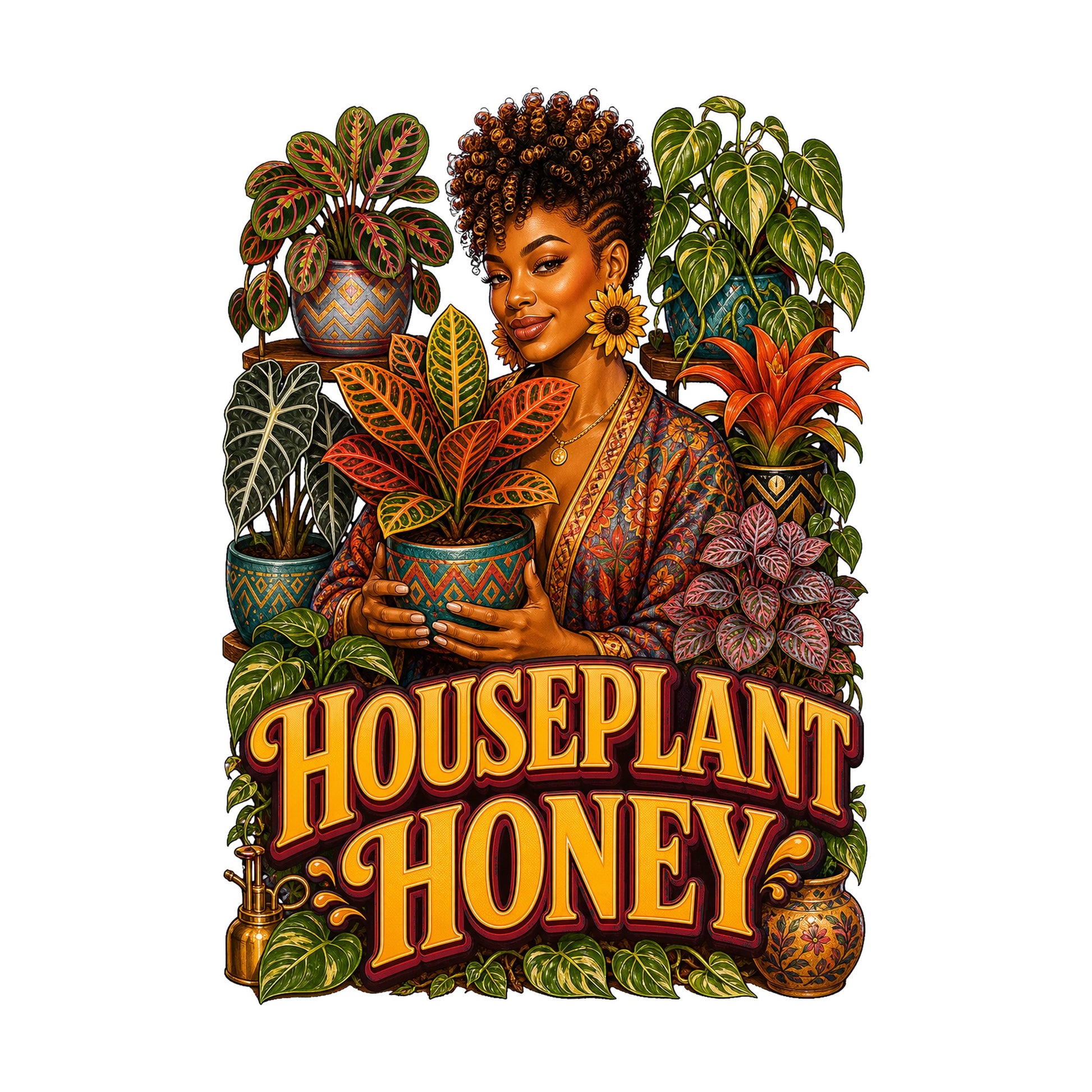 Houseplant Honey Women's Plant Lover Graphic Tee artwork detail