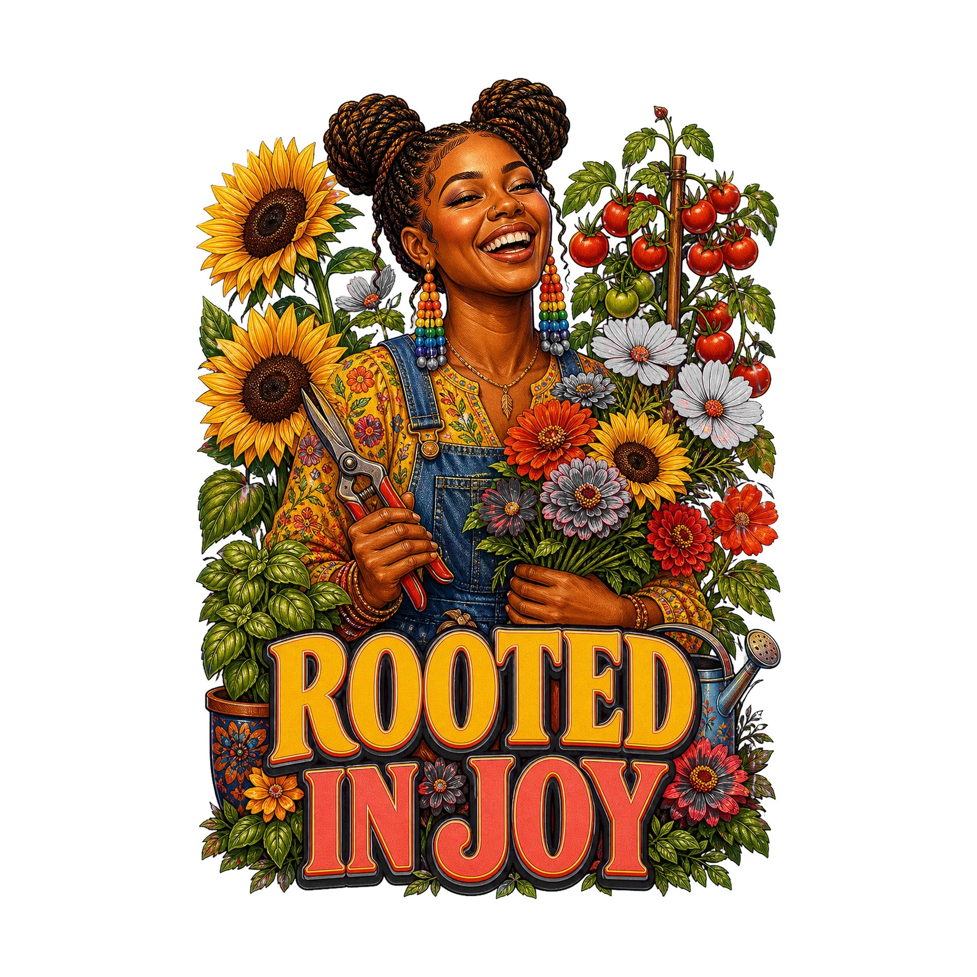 Rooted in Joy Women's Plant Lover Graphic Tee artwork detail