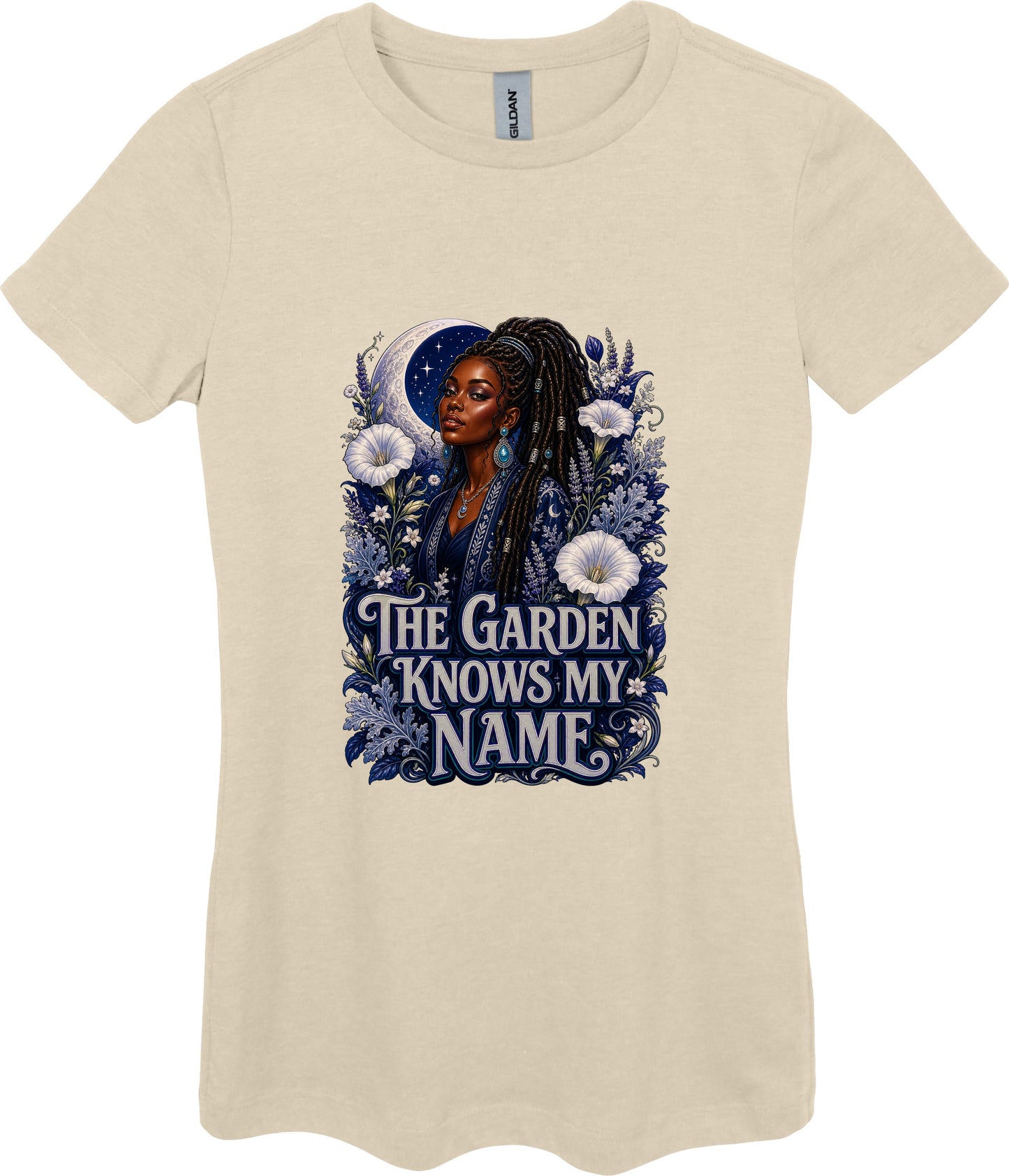 The Garden Knows My Name Women's Plant Lover Graphic Tee in Sand