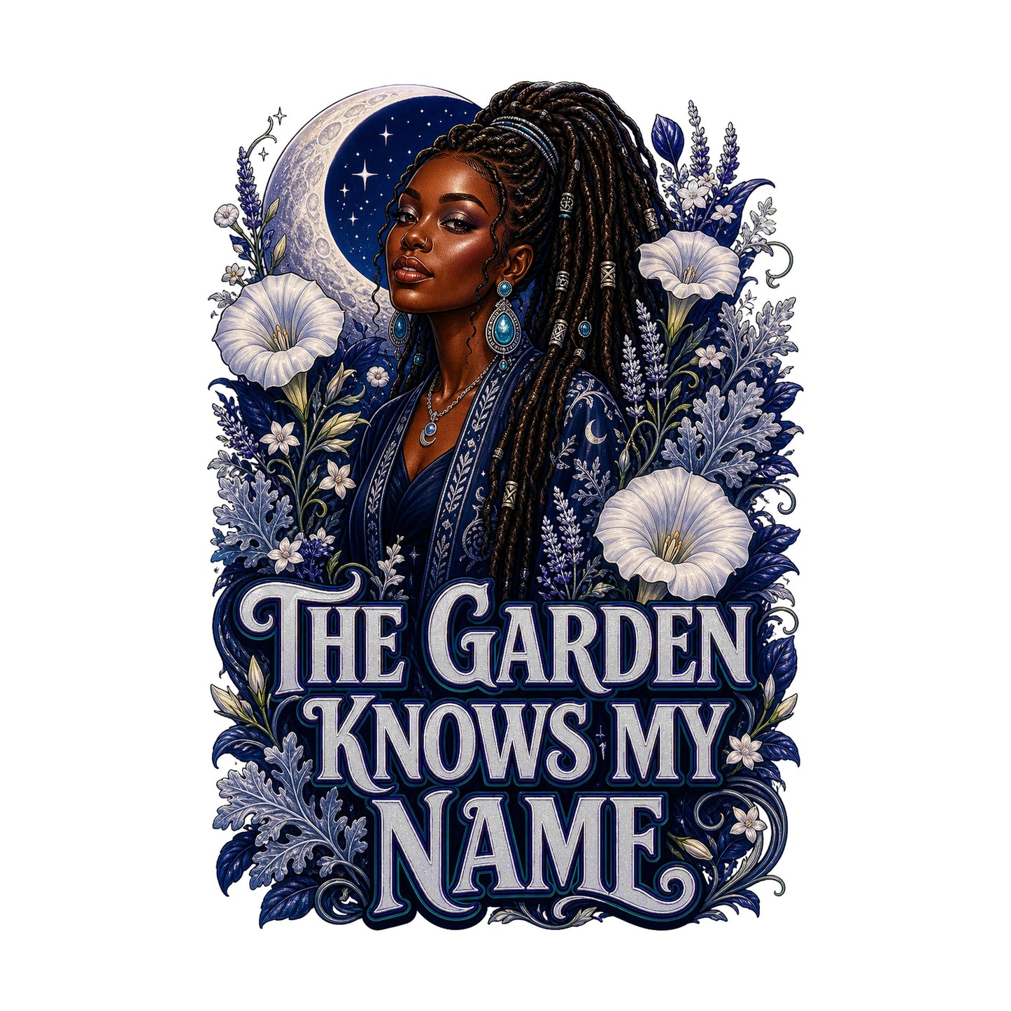 The Garden Knows My Name Women's Plant Lover Graphic Tee artwork detail