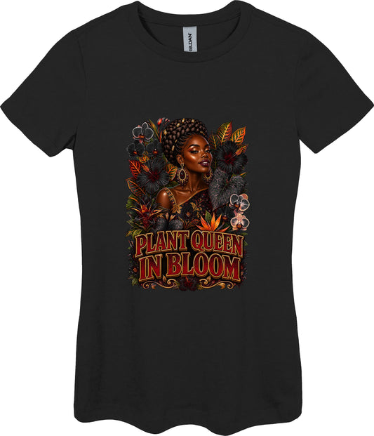 Plant Queen in Bloom Women's Plant Lover Graphic Tee in Black