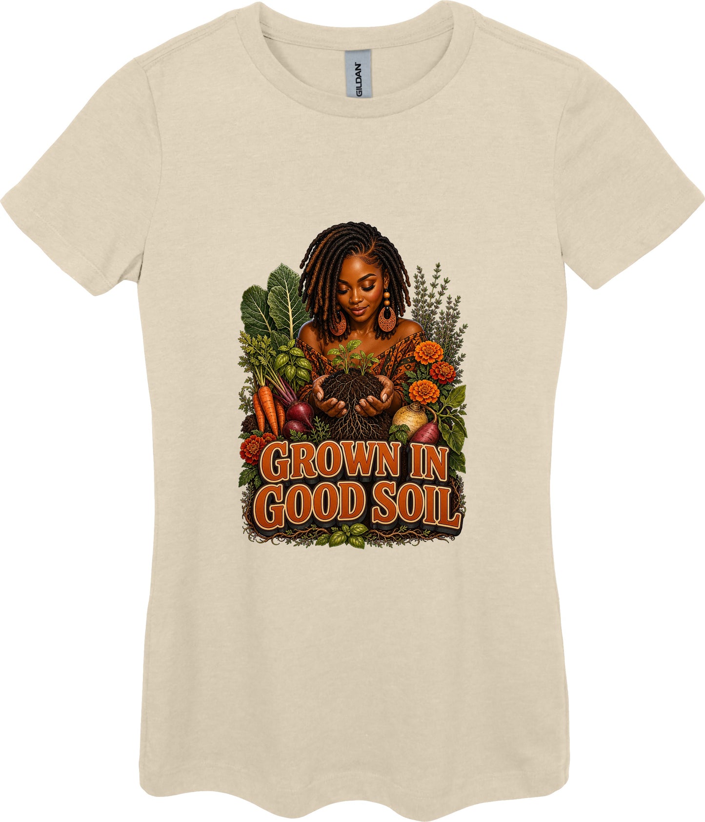 Grown in Good Soil Women's Plant Lover Graphic Tee in Sand