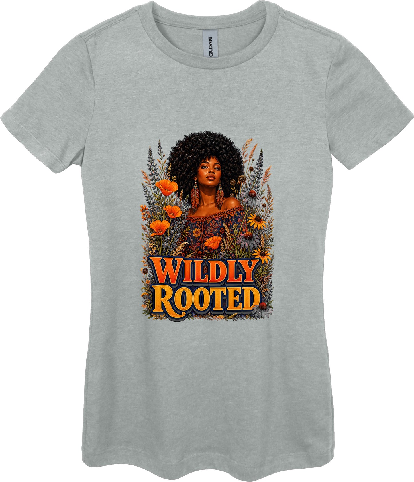 Wildly Rooted Women's Plant Lover Graphic Tee in Ring Spun Sport Grey