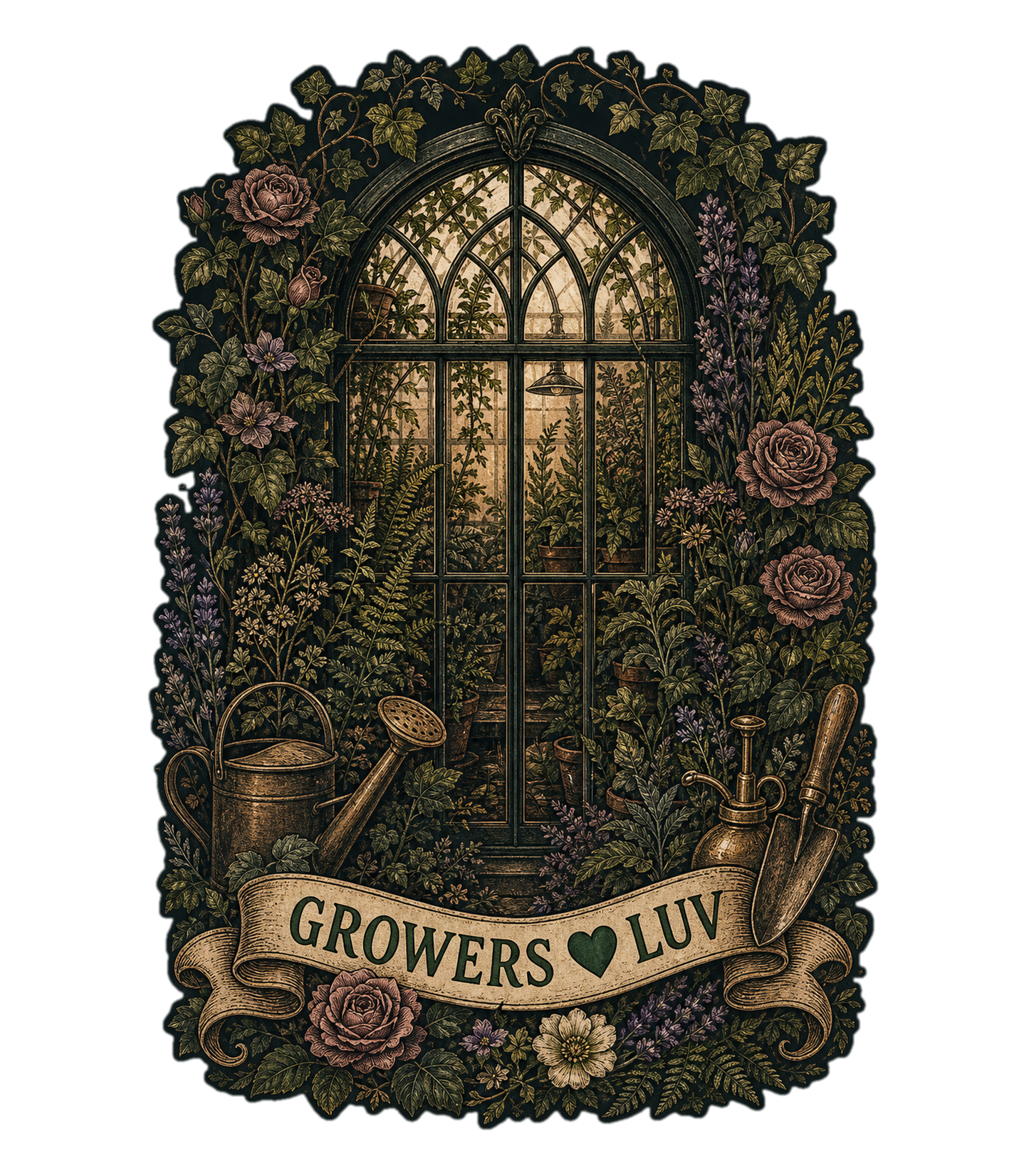 Greenhouse Garden Women's Bella Canvas Graphic Tee artwork detail
