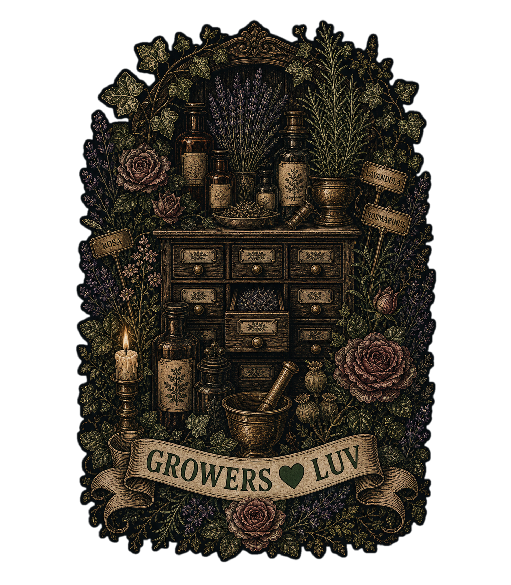 Garden Apothecary Women's Bella Canvas Graphic Tee artwork detail