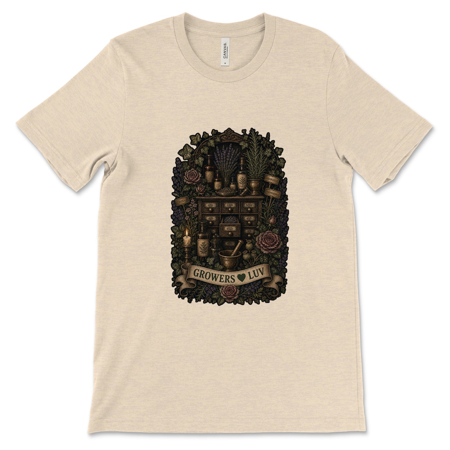 Garden Apothecary Women's Bella Canvas Graphic Tee in Heather Dust