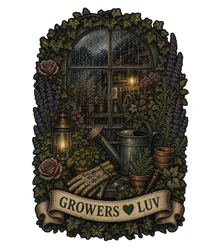 Rainy Potting Window Women's Bella Canvas Graphic Tee