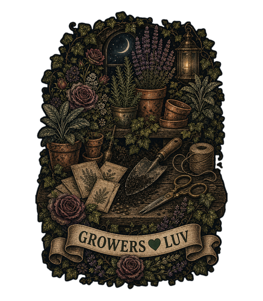 Midnight Potting Bench Large Natural Tote Bag artwork detail