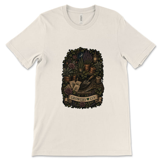 Midnight Potting Bench Women's Bella Canvas Graphic Tee in Natural