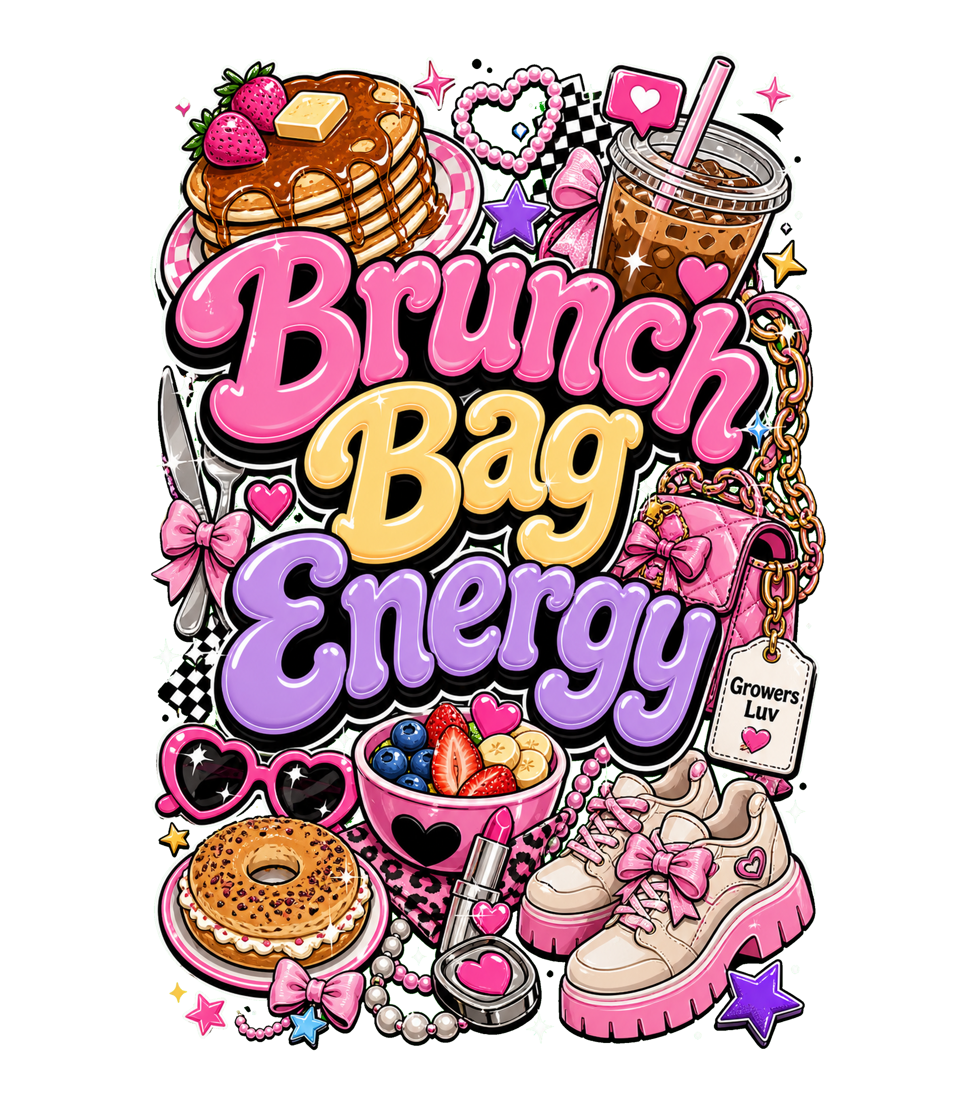 Brunch Bag Energy Women's Bella Canvas Graphic Tee artwork detail